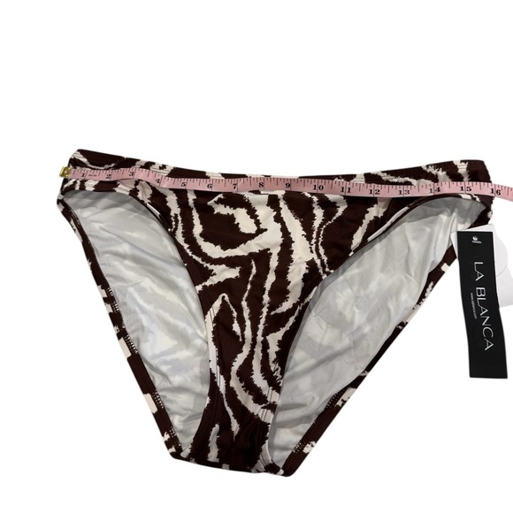 La Blanca Fierce Lines Java Hipster Bikini Bottom Size 12 & 16 NEW Brown UPF 50 - Picture 5 of 14
